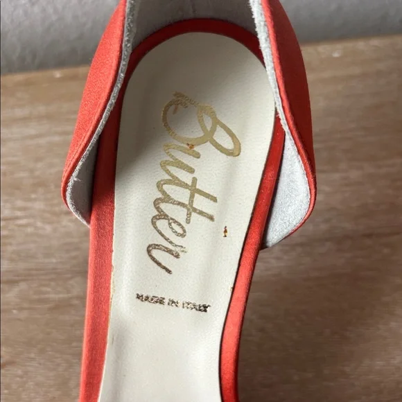 Butter Satin Heels with Gold Shell Accent - Picture 2 of 13